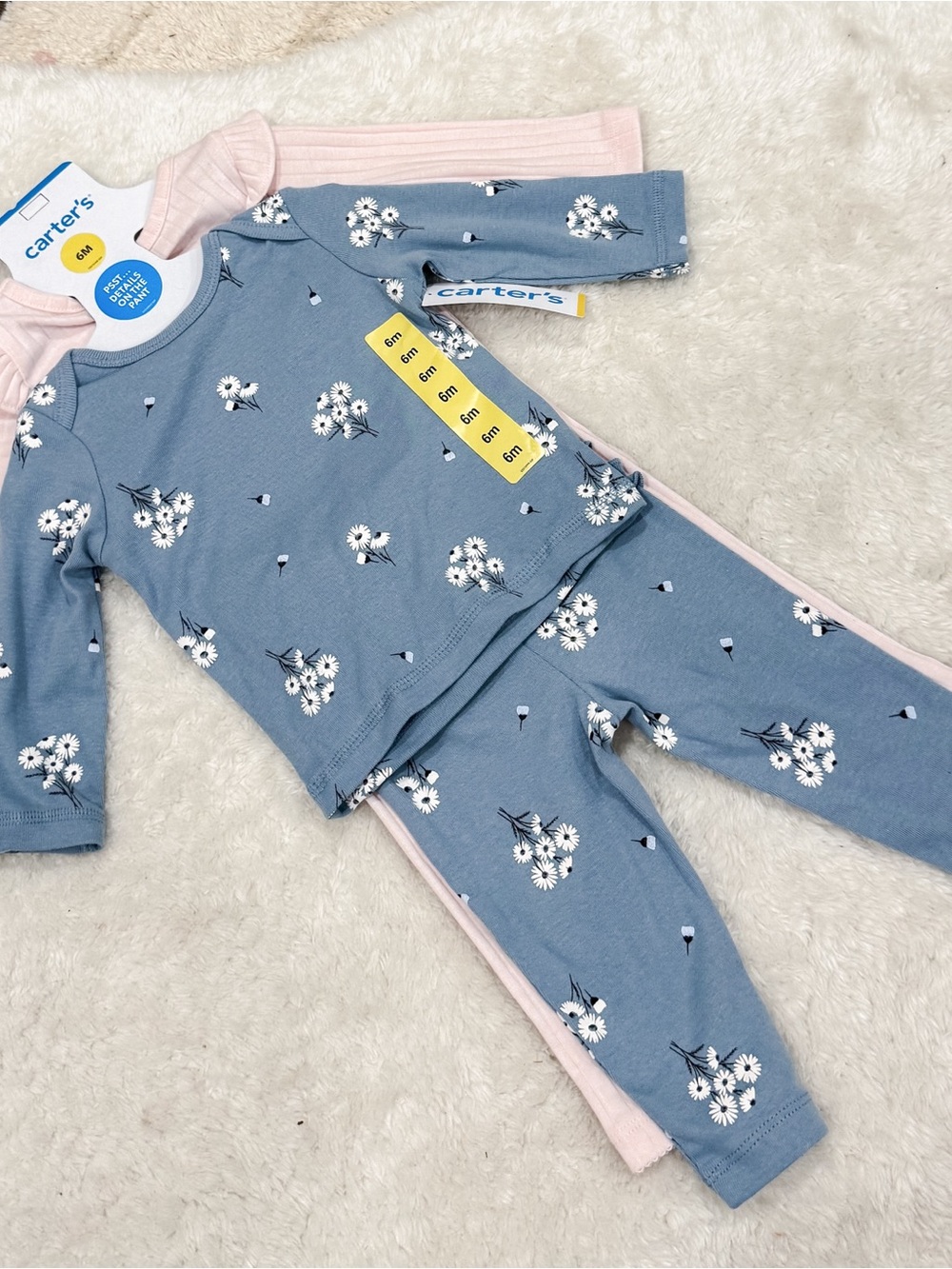 Carter's Blue and Pink Floral 2-Pack Kids Mix & Match Outfit Set